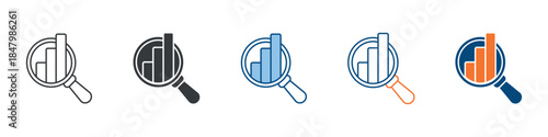 Analysis Icon Set Multiple Style Collection 