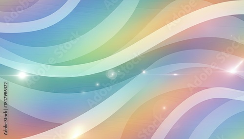 Abstract Pastel Waves With Gentle Lens Flares And Subtle Light Particles Creates A Soft Dreamy Atmosphere