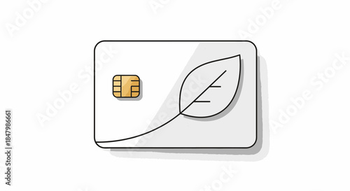 Minimalist Card Design Featuring Leaf Motif Representing Eco-friendliness And Sustainability