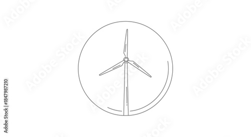Illustration of a Wind Turbine Symbolizing Renewable Energy and Sustainability
