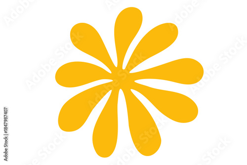 Smple artistic yellow blossom shape element