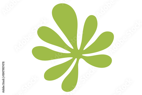Artistic abstract green floral shape illustration