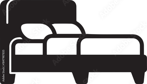 Bed icon vector illustration for home and real estate 