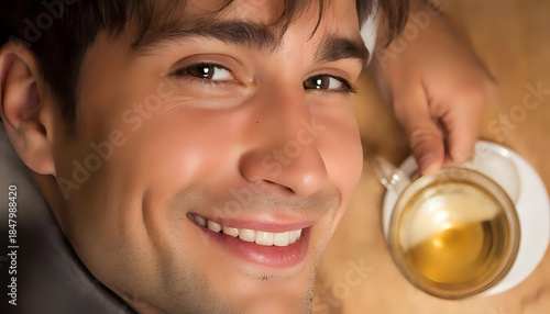 Random photo effects: A man who drank the cup of happiness to the dregs