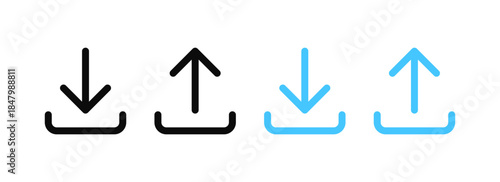 Schilderij op canvas Minimalist Download and Upload Icons for Web and App Interfaces