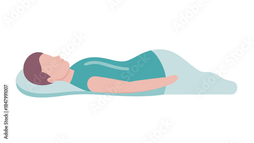 Soft silhouette of a sleeping person lying peacefully, rest and recovery wellness concept in minimal style