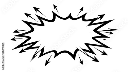 Explosive speech bubble with arrows