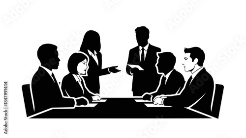 Professional business team meeting discussion presentation collaboration session