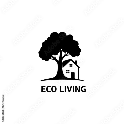 Eco living logo isolated on transparent background