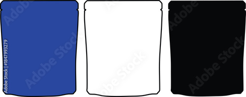 colorful blank pouches for food or cosmetic packaging