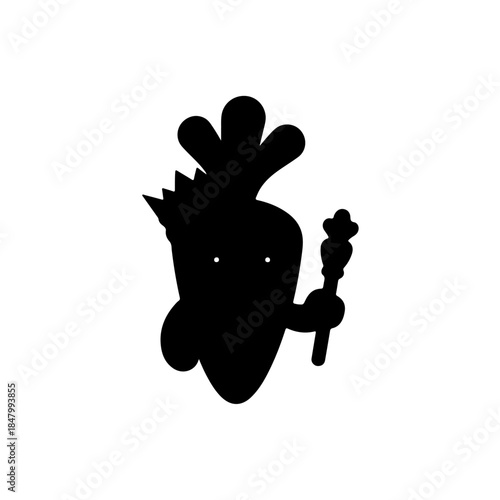 Carrot king silhouette isolated on transparent background