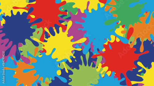 Vibrant colorful paint splatter background