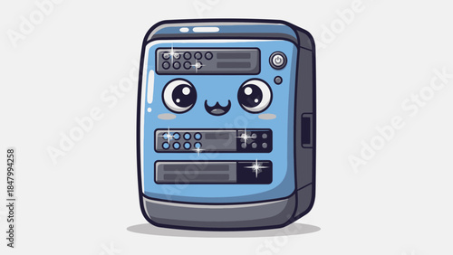 Cute blue boombox