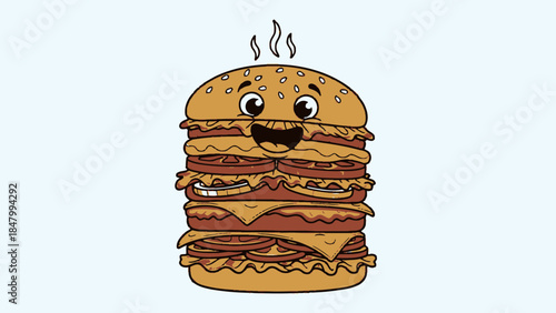 Delightful cartoon burger