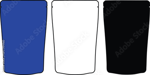 Three Cups in Blue White and Black Colors