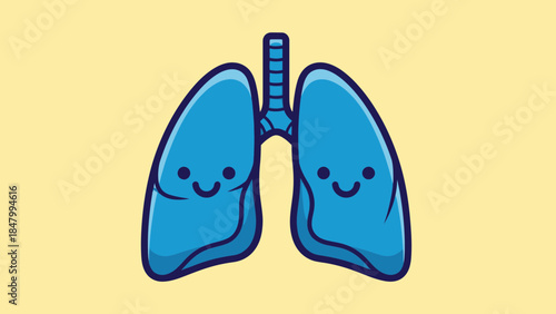 Happy lungs breathing easily