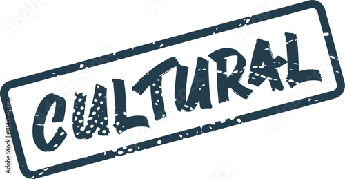 Authentic Distressed Cultural Word Rubber Stamp Representing Heritage and Diverse Traditions