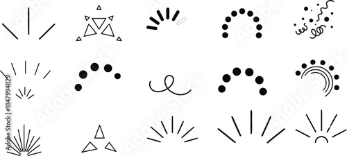 Collection of abstract ancient symbols and patterns