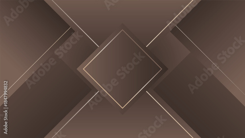 Elegant brown geometric abstract background featuring layered shapes soft gradients and depth ideal for luxury branding presentations posters covers and modern digital layouts usage