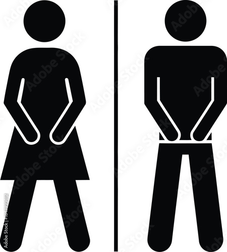 Restroom sign with male and female icons