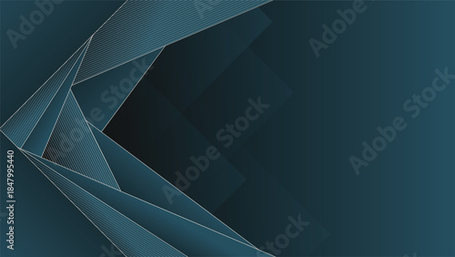 Modern blue abstract background with layered geometric forms and fine linear details ideal for luxury branding presentations covers posters awards and digital design layouts