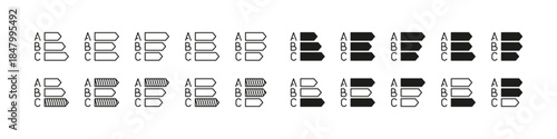 Statistics chart diagram arrows vector outline icon set. Growth, trend, and data progress collection