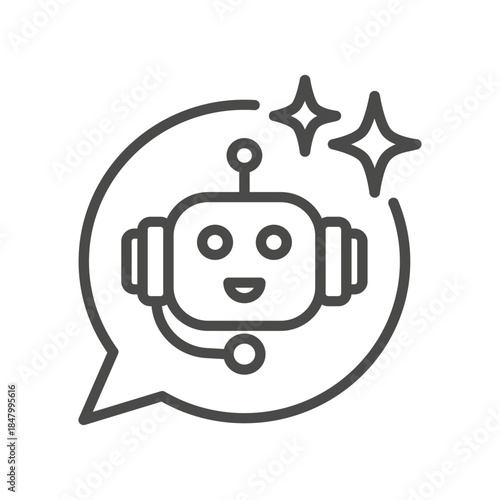 Chat bot personal assistant. Robot friendly help. Icon vector illustration.