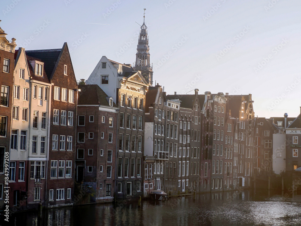 Obraz premium amsterdam old town buildings detail