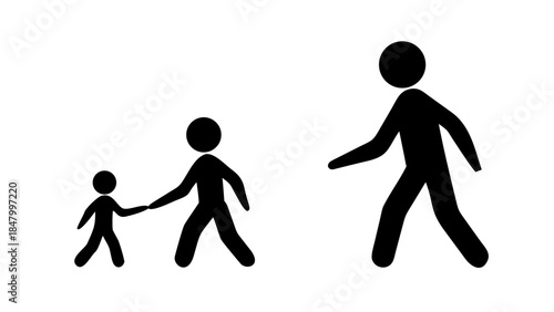 Silhouette of a parent and child walking together, emotional wellness and healthy family bonding concept.