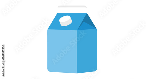 A captivating minimalist illustration of a blue carton evoking freshness and nourishment