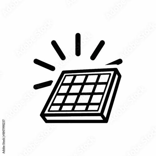 Solar Panel Icon Representing Renewable Energy and Sustainability.
