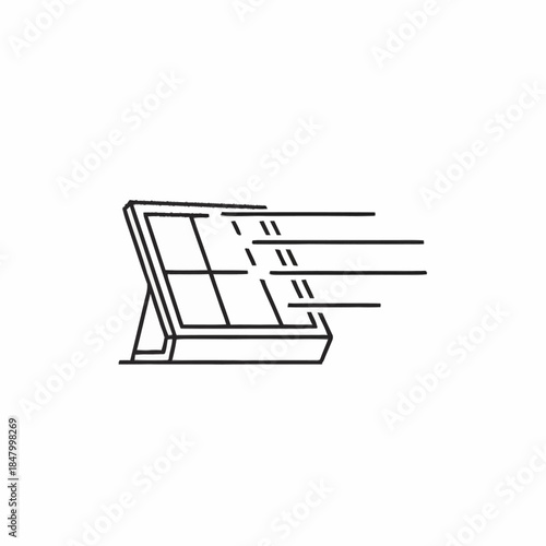 Solar panel receiving sunlight energy for power generation.