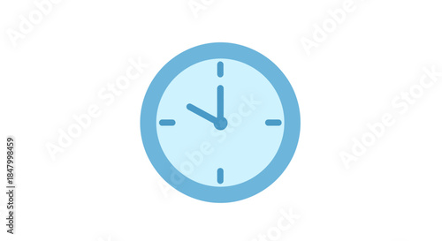 Aesthetic soft blue clock illustration indicating ten o'clock time management and schedule
