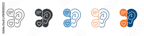 Listening Icon Set Multiple Style Collection 