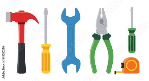 Collection of essential construction tools, perfect for diy projects and renovations representing