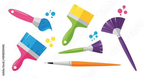 Colorful assortment of paintbrushes representing artistic expression and creative endeavors