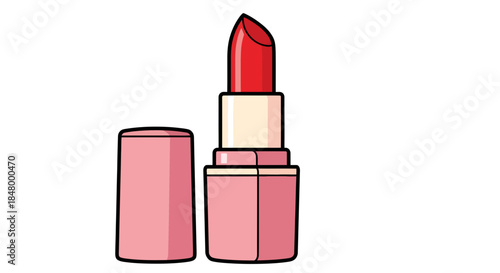 Crimson lipstick displayed against a pristine canvas, showcasing the artistry of makeup application