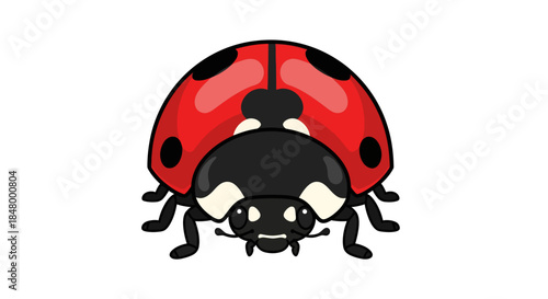 Delightful ladybug illustration with vibrant colors and cartoonish style