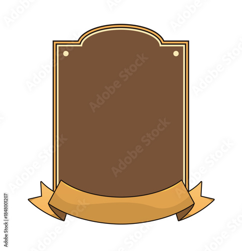 矢量装饰徽章框复古丝带方框
