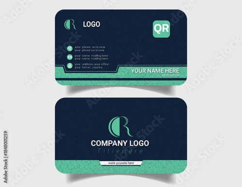 Creative Modern Business Card Design with Trendy Shapes