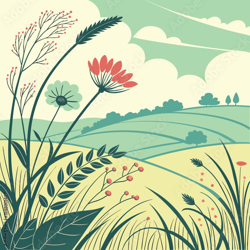 Vibrant wildflower meadow