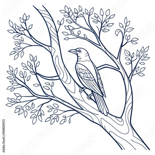 Bird perched on branch