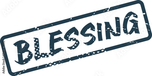 Vintage Style Blessing Word Stamp for Expressing Divine Favor and Positive Outcomes