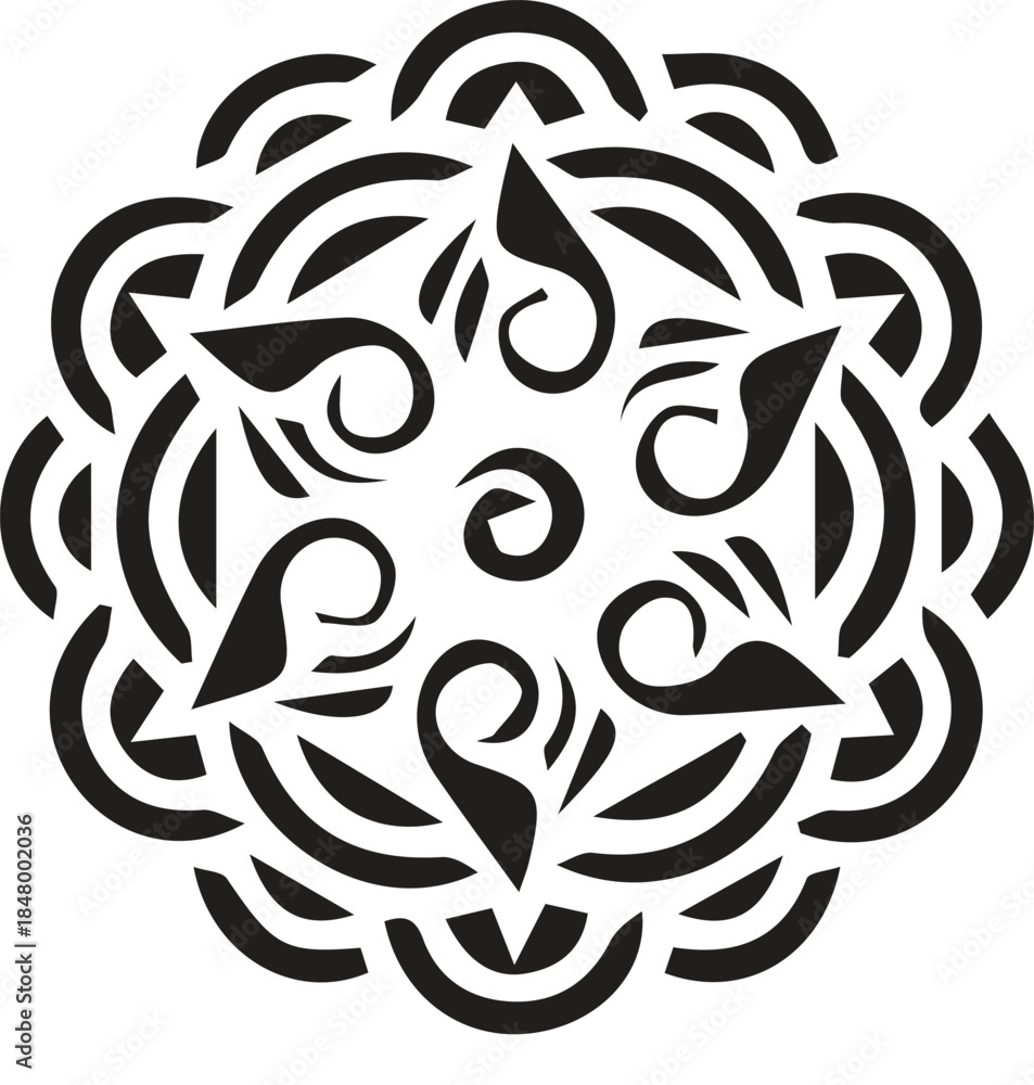 Obraz premium Stylized tribal circular pattern graphic design