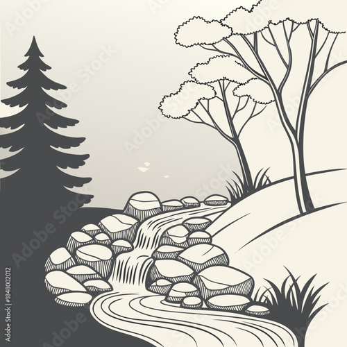 Serene forest stream