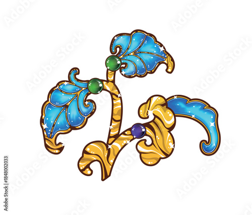 矢量花卉珠宝翡翠古董珍宝奢华古典
