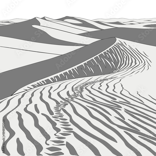 Serene sand dunes under clear sky