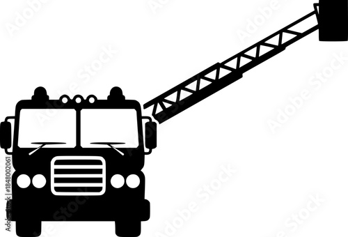 Dump Truck Construction Vehicle Vector Silhouette Icon