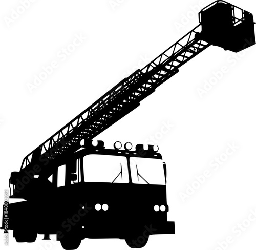 Dump Truck Construction Vehicle Vector Silhouette Icon