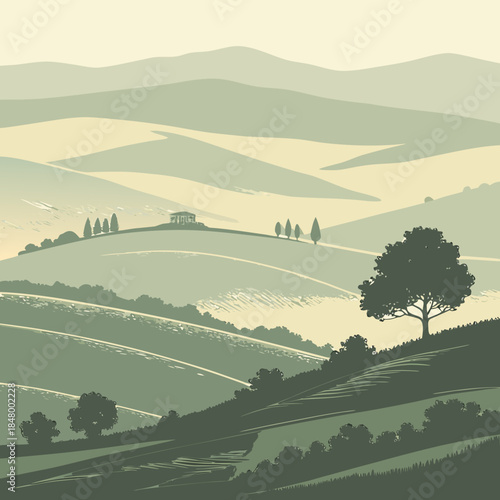 Serene countryside landscape